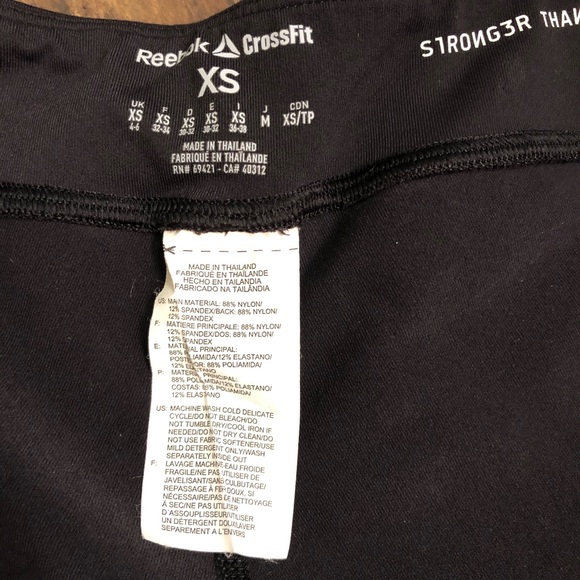 REEBOK black cropped workout leggings size XS - Picture 2 of 5